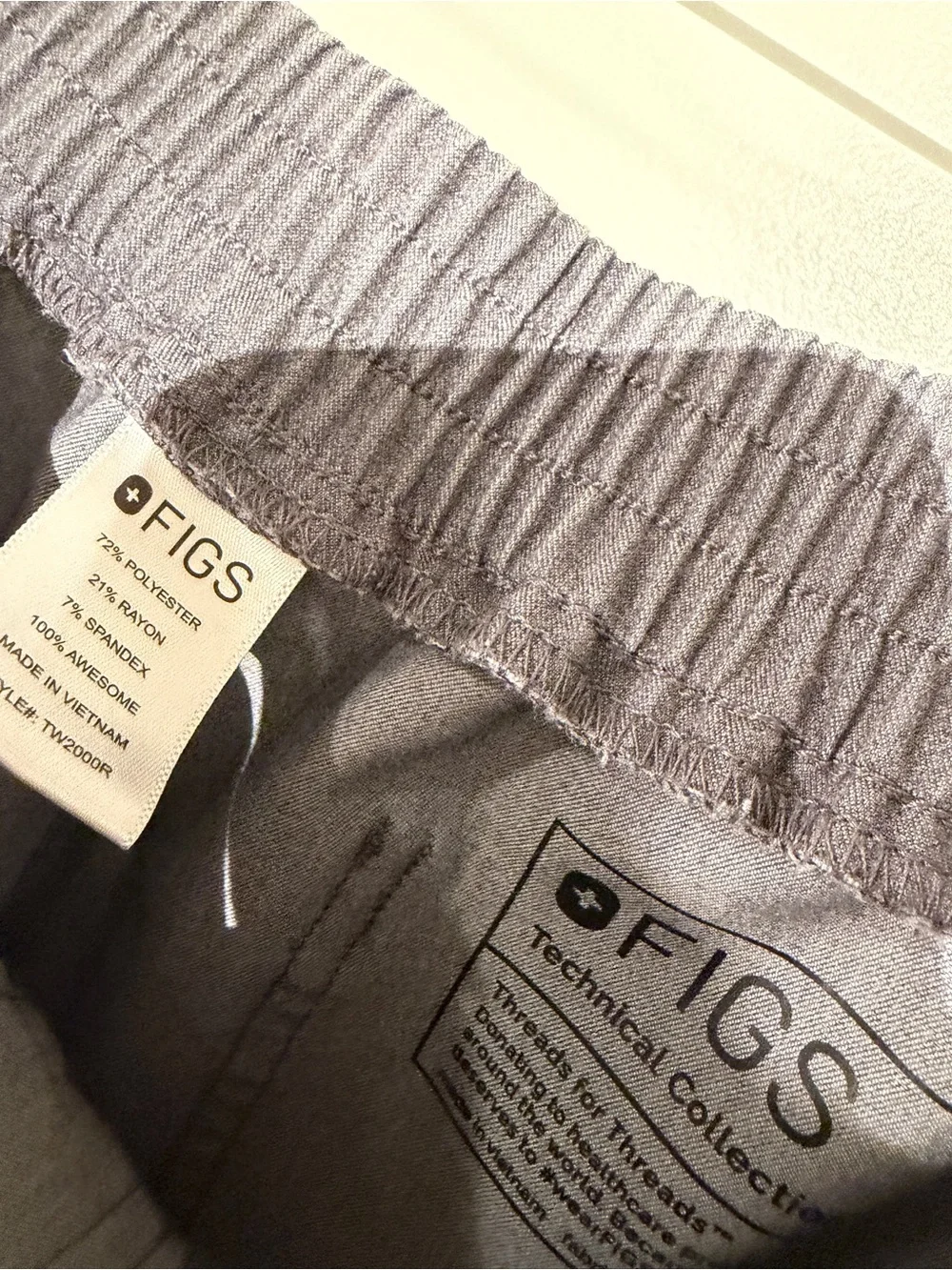 FIGS Men's Technical Collection Scrub Pants Charcoal Heather Gray Teal Tie XXL